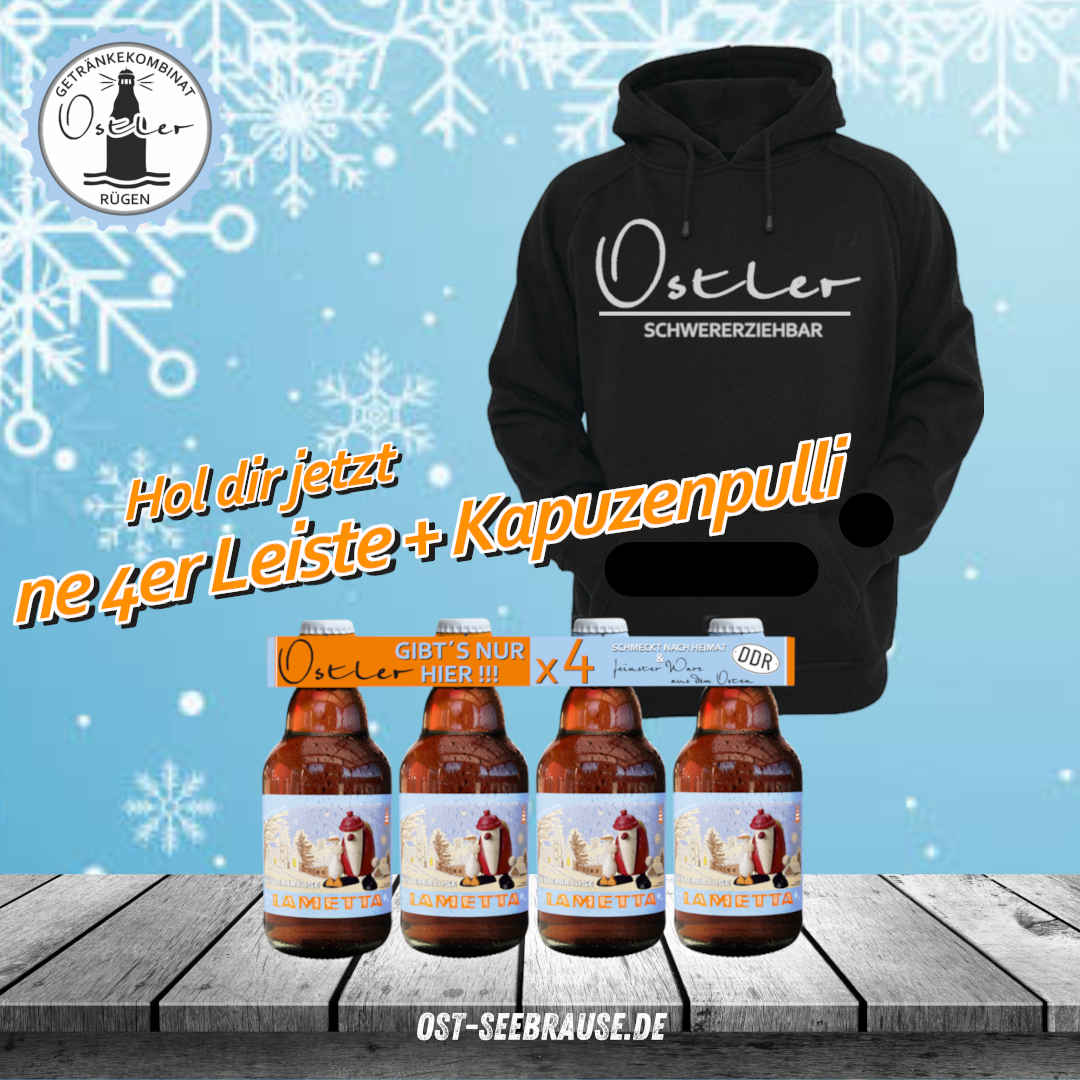 Ostler Kapuzenpulli "Schwererziehbar" + 4er Lametta Brause