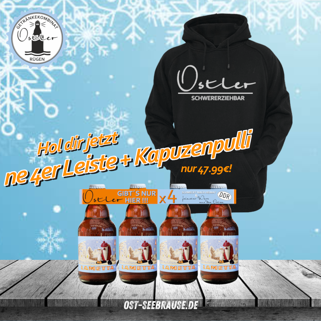 Ostler Kapuzenpulli "Schwererziehbar" + 4er Lametta Brause