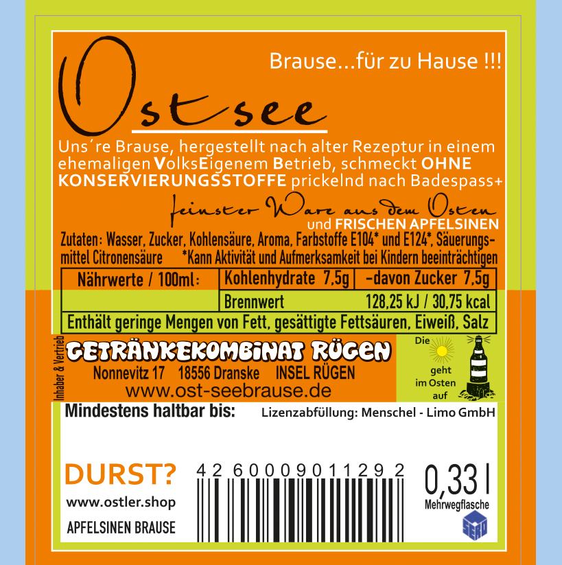 Ostsee Apfelsinen Brause STRANDBAD