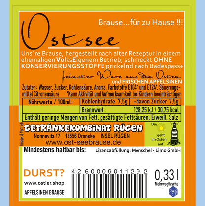 Ostsee Apfelsinen Brause STRANDBAD